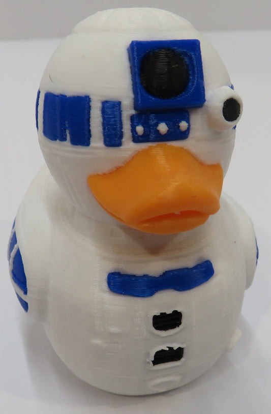 Blue White Robot Duck