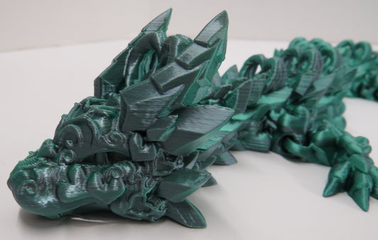 Long Dark Heart Dragon (Silver/Green)