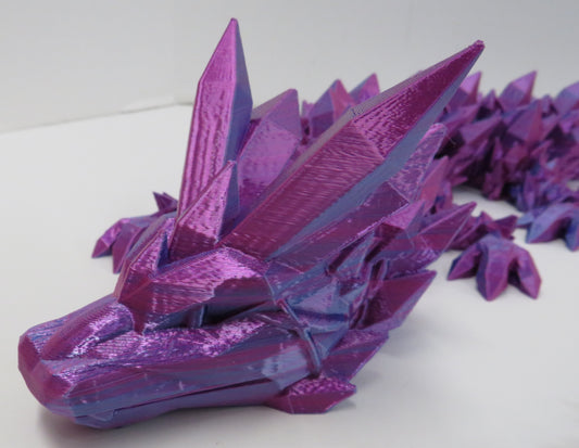 36.5" XL Crystal Dragon (Lt. Blue/Pink Silk)