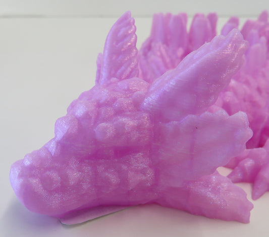 Axolotl Dragon (Wingless)(Long)(Sparkle Pink)