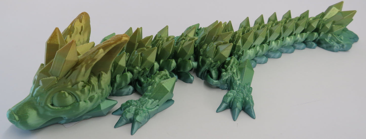 Crystal Wolf Dragon (Silk Green Ombre)