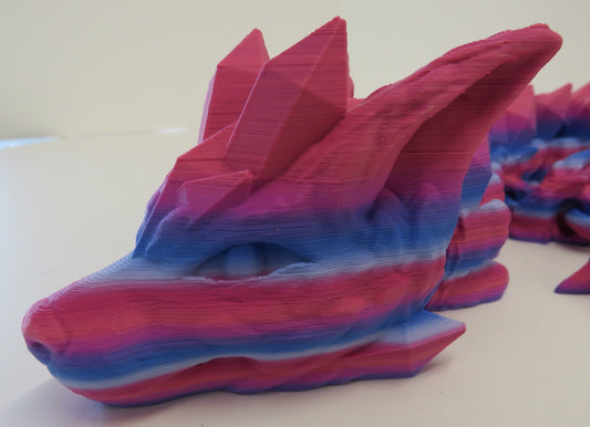 41" XL Long Crystal Wolf Dragon (Pink/Purple Ombre Matte)