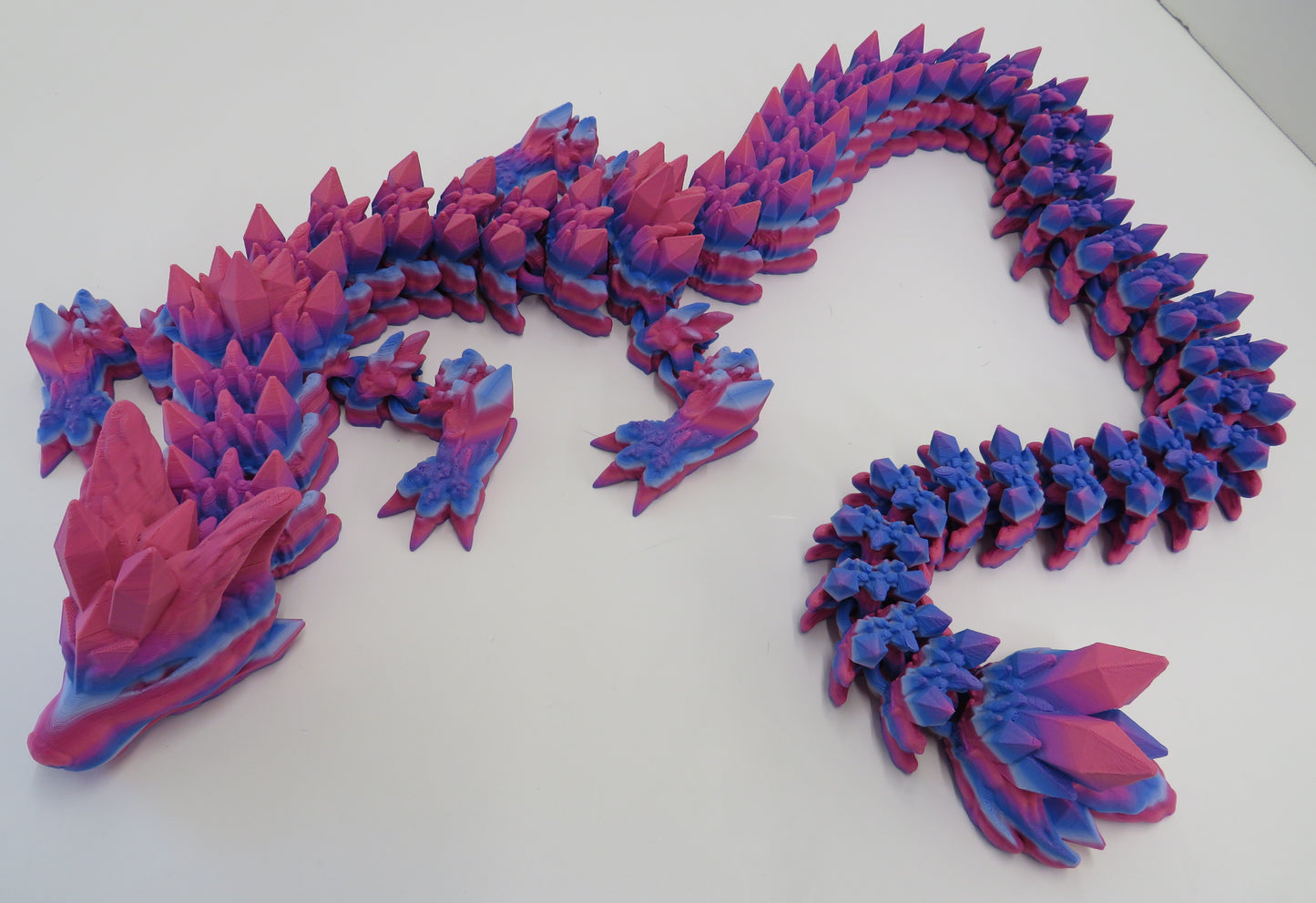 41" XL Long Crystal Wolf Dragon (Pink/Purple Ombre Matte)