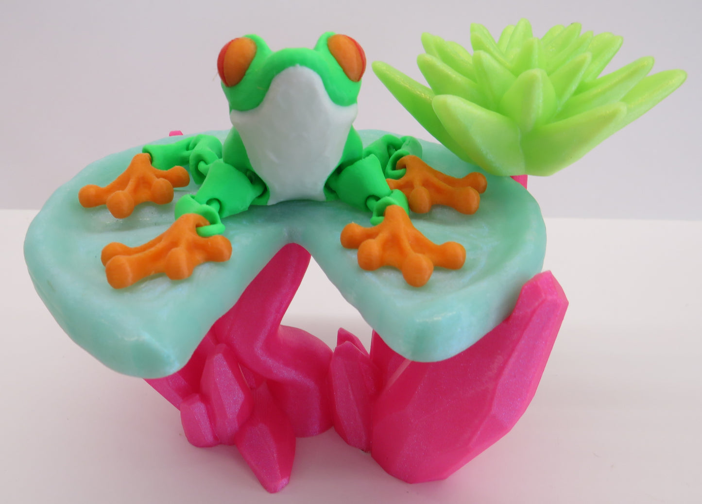 Frog Display Stand (Teal Lily Pad)